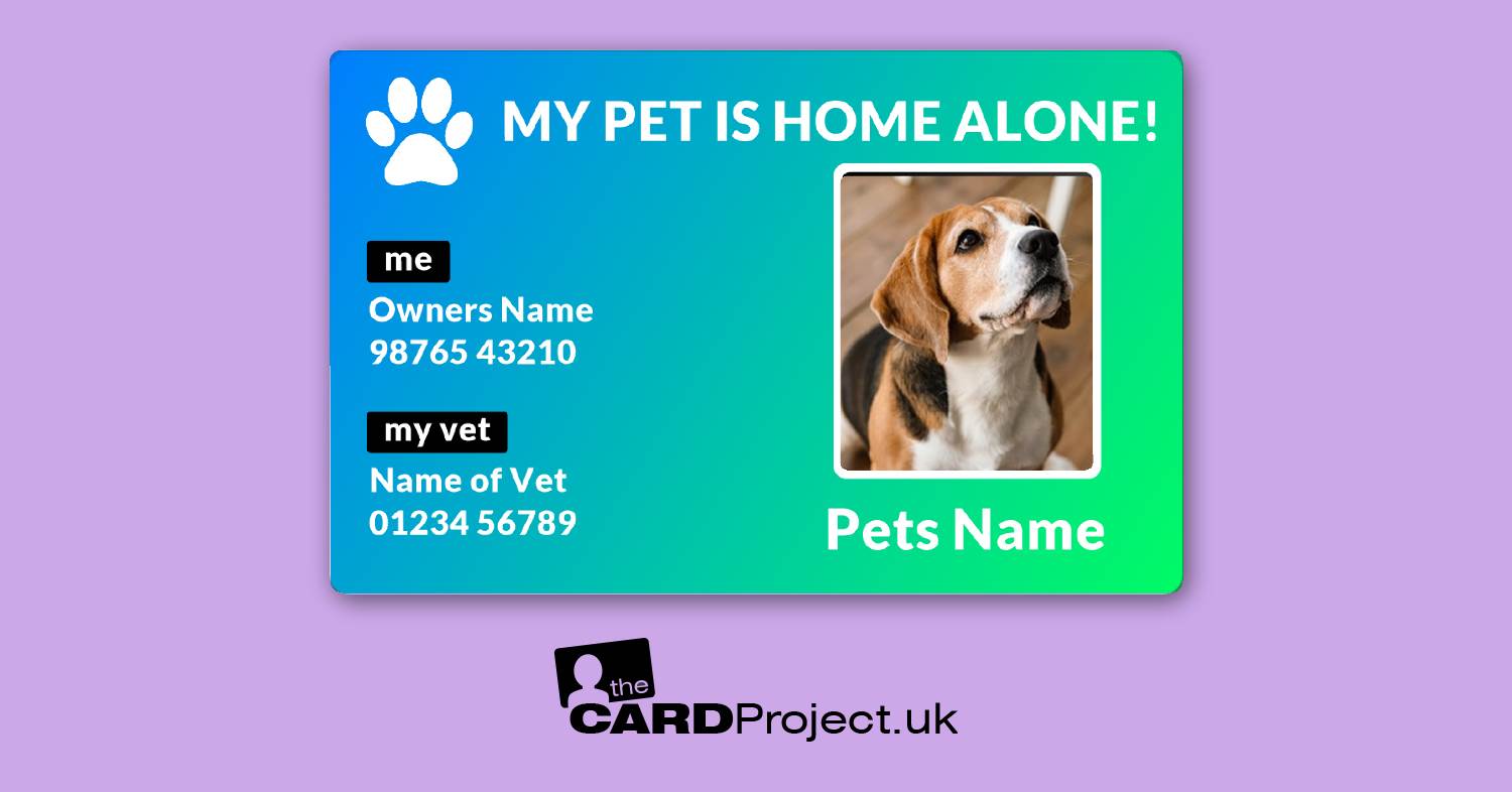 My Pet is Home Alone Photo Card, Vet Design (FRONT)