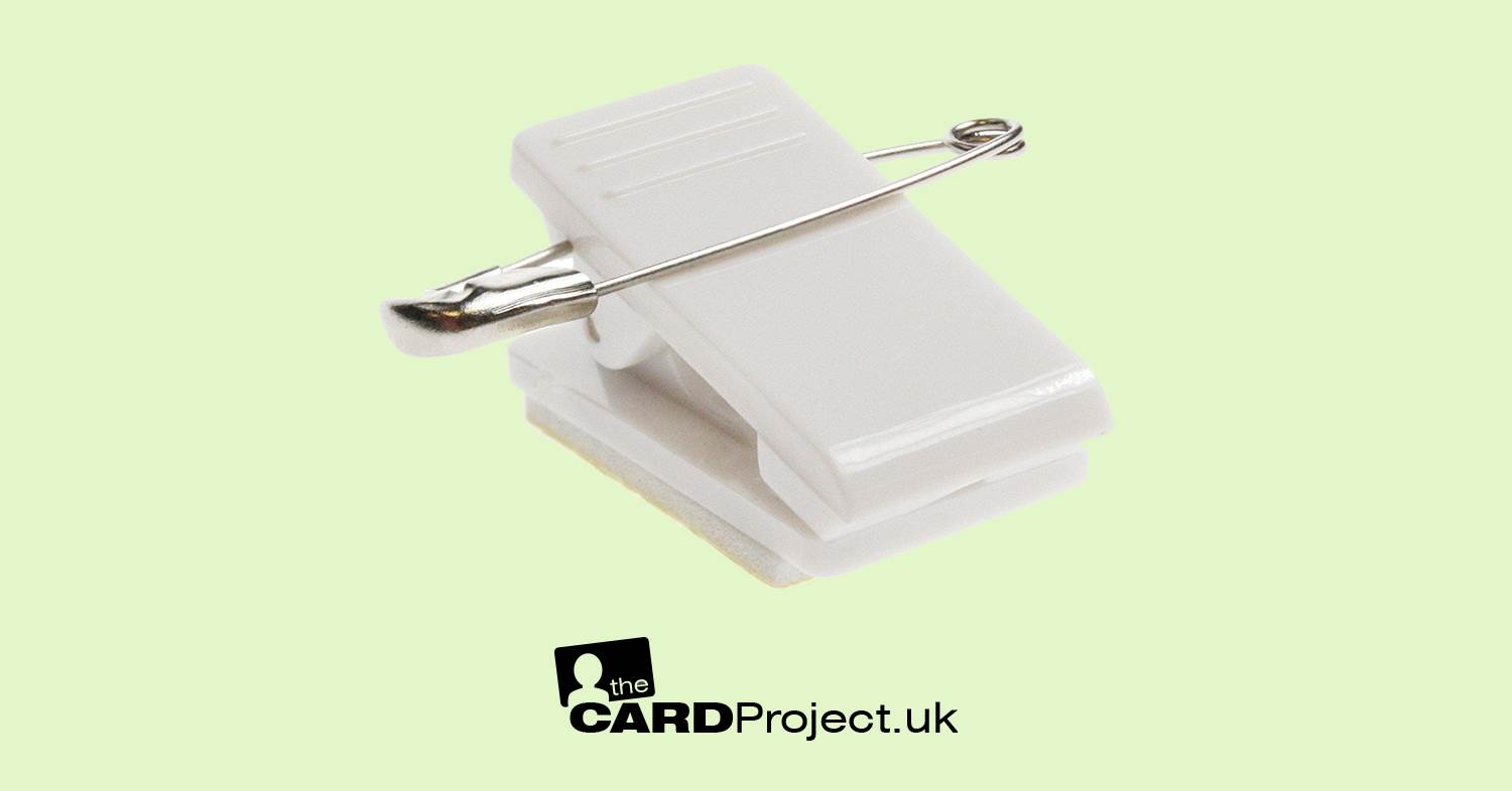 Plastic Crocodile ID Card Clip with Pin & Self-Adhesive Pad