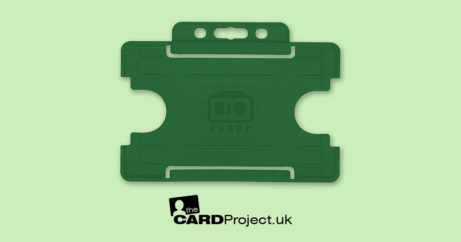 Dark Green ID Card Holder, Landscape 