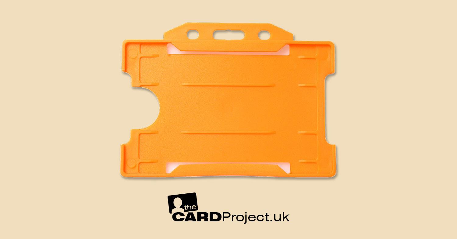 Orange ID Card Holder, Landscape