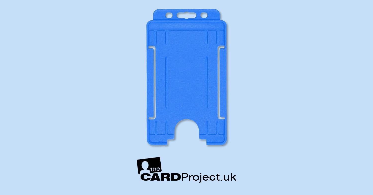 Bright Blue ID Card Holder, Portrait