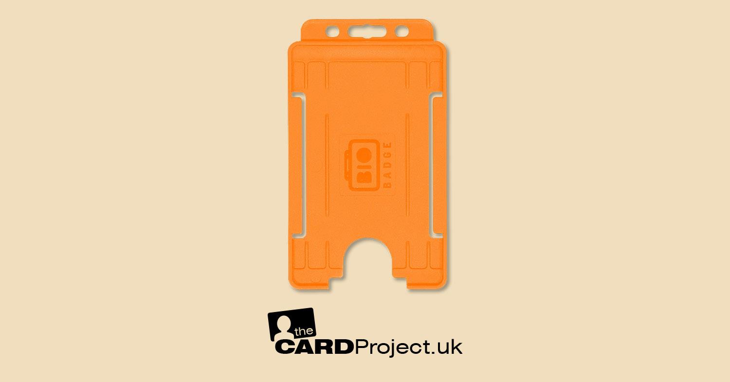 Orange ID Card Holder, Portrait