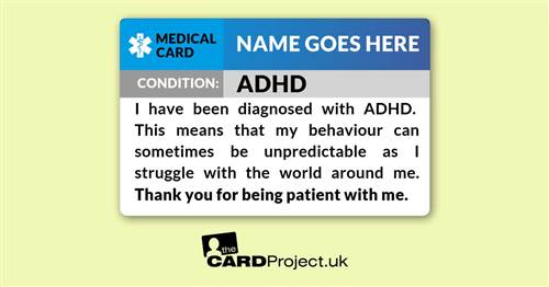 ADHD Medical ID Card  (FRONT)