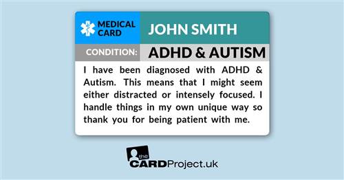 ADHD & Autism Medical ID Card  (FRONT)