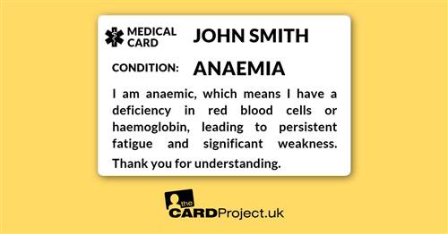 Anaemia Medical Mono ID Card (FRONT)