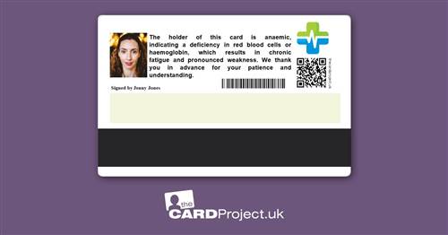 Premium Anaemia Medical ID Card (REAR)