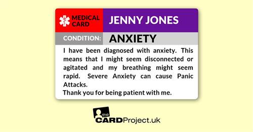 Anxiety Medical ID Card  (FRONT)