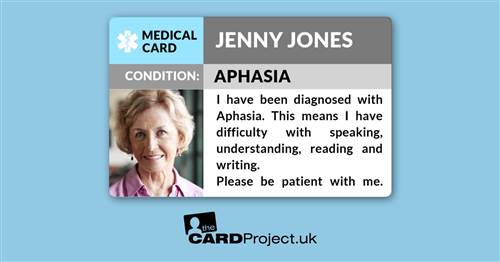 Aphasia Medical Photo ID Card (FRONT)