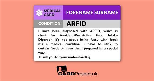 ARFID Medical ID Card  (FRONT)