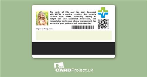 ARFID Premium Medical ID Card (REAR)