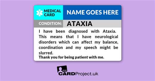 Ataxia Awareness Card (FRONT)