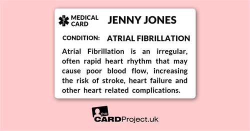 Atrial Fibrillation Mono Medical ID Card (FRONT)