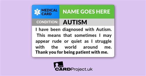 Autistic Medical ID Card (FRONT)