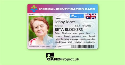 Premium Beta Blocker Medicine Alert Photo ID Card