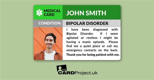 Bipolar Disorder Awareness Medical Photo ID Card (FRONT)