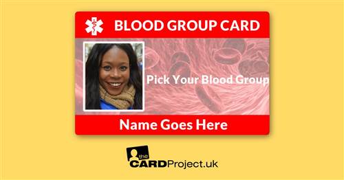 Blood Group Photo ID Cards