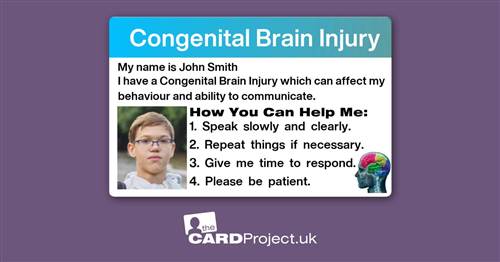 Congenital Brain Injury ID Card (FRONT)