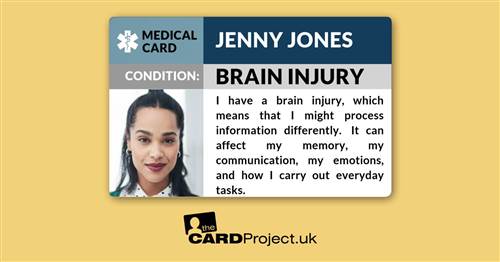 Brain Injury Photo ID Card (FRONT)