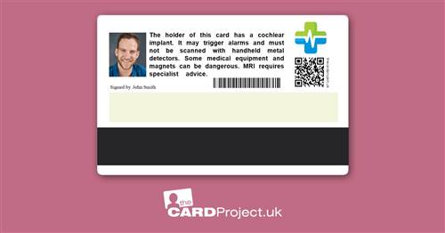 Cochlear Implant Premium Photo ID Card (REAR)