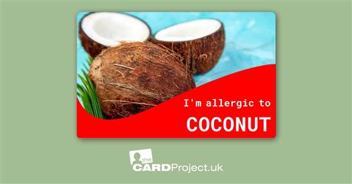 Coconut Allergy Card