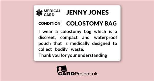 Colostomy Bag Medical Mono ID Card (FRONT)