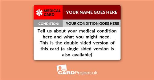 Create Your Own Medical Card, Double Sided (FRONT)