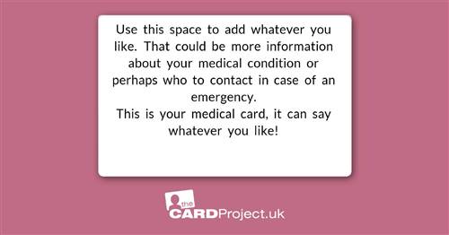 Create Your Own Double Sided Mono Medical Card! (REAR)