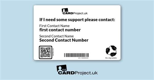 Dementia Mono Medical ID Card  (REAR)