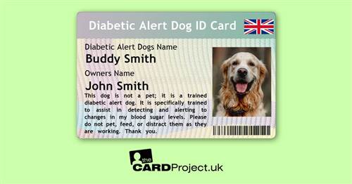 Diabetic Alert Dog ID Card (FRONT)