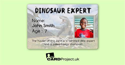 Dinosaur Expert Photo ID Card