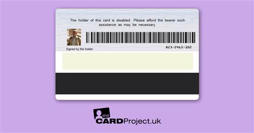 UK Disability Identification Card (REAR)