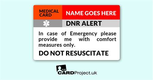 DNR Medical ID Alert Card  (FRONT)