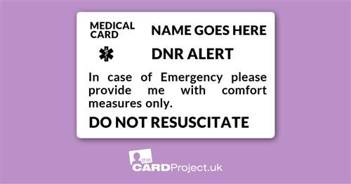 DNR Mono Medical ID Alert Card (FRONT)