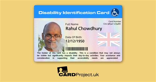 English Bengali Disability Card (REAR)