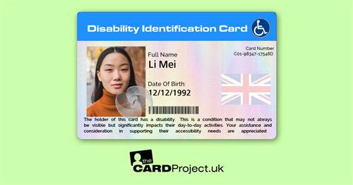 English Cantonese Disability Card (REAR)