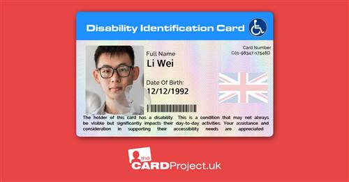 English Mandarin Disability Card (REAR)