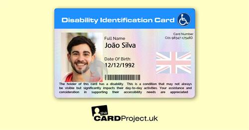 English Portuguese Disability Card (REAR)