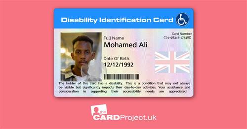 English Somali Disability Card (REAR)