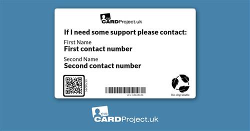  Dyspraxia Mono Medical ID Card  (REAR)