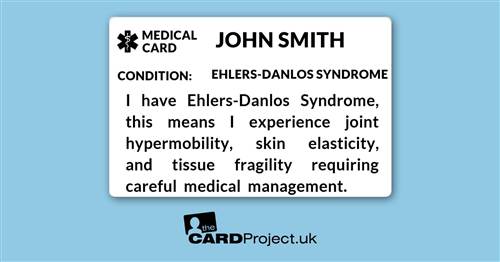 Ehlers-Danlos Syndrome Mono Medical ID Card (FRONT)