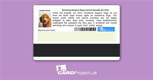 Emotional Support Dog Identification Card (REAR)