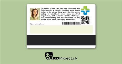 Endometriosis Premium Medical Photo ID Card  (REAR)