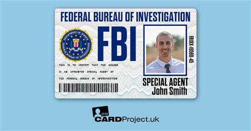 FBI Agent Personalised Photo Identification Card, Cosplay, Film and Television Prop (FRONT)