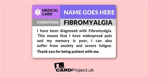 Fibromyalgia, FMS, Medical ID Alert Card (FRONT)