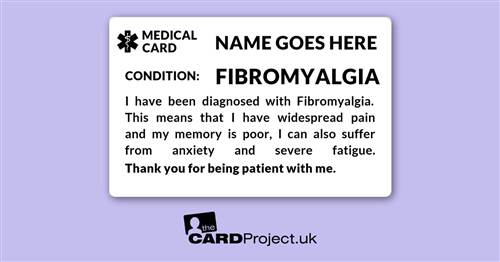 Fibromyalgia Mono Medical ID Alert Card  (FRONT)