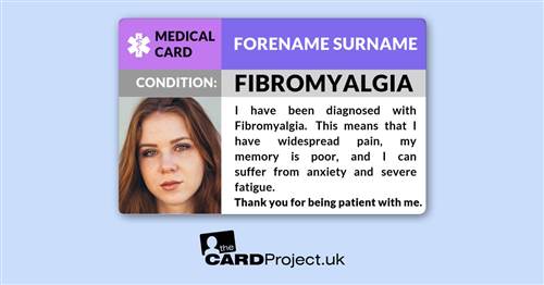 Fibromyalgia Photo Medical ID Alert Card  (FRONT)