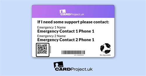 Fibromyalgia Photo Medical ID Alert Card  (REAR)