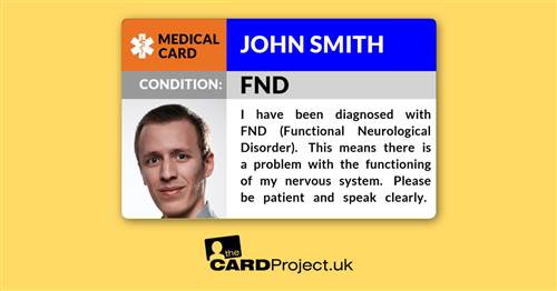 FND Awareness Photo Medical ID Alert Card (FRONT)