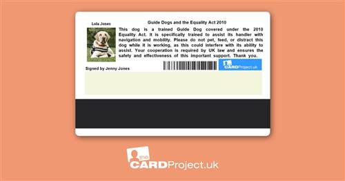 Guide Dog ID Card (REAR)