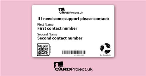 Heart Condition Awareness Mono Medical ID Alert Card  (REAR)